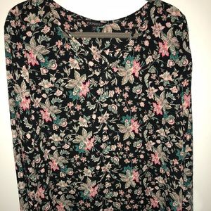 Express Long Sleeve Floral Tunic